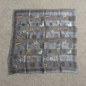 Adrienne Vittadini 100% Silk Handbag Pattern Square Scarf